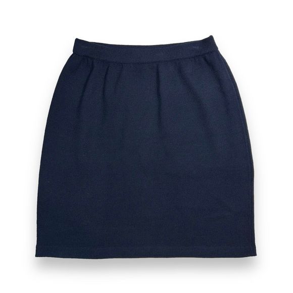 St. John Collection Santana Knit Wool Blend Mini Skirt Womens 6 Navy blue - Picture 1 of 4